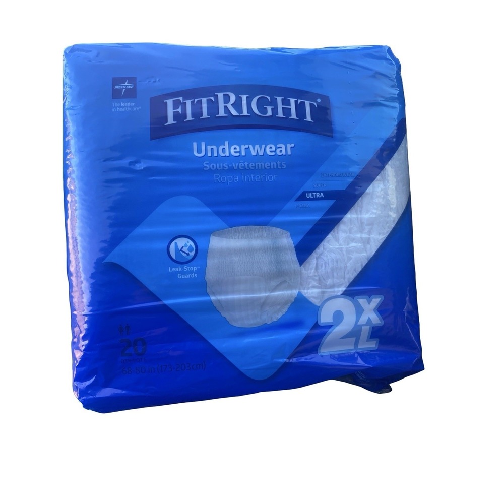 Medline FitRight Adult Incontinence Underwear, Heavy Absorbency, XX-Large, 20ct.